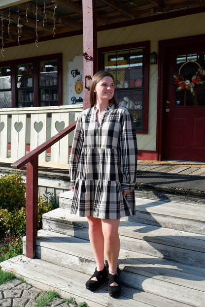 Mud Pie Tan Plaid Dress