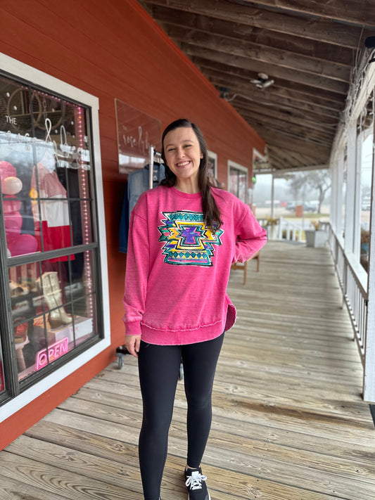 Pink Aztec Sweatshirt