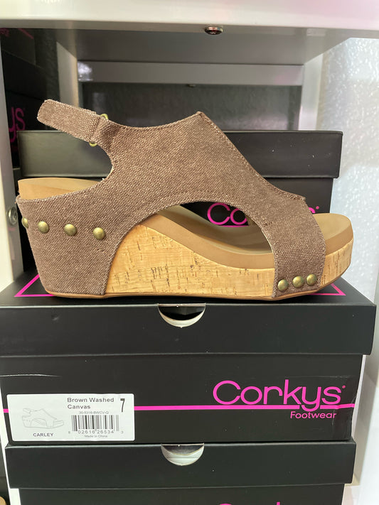 Corkys Carley Brown Washed Canvas