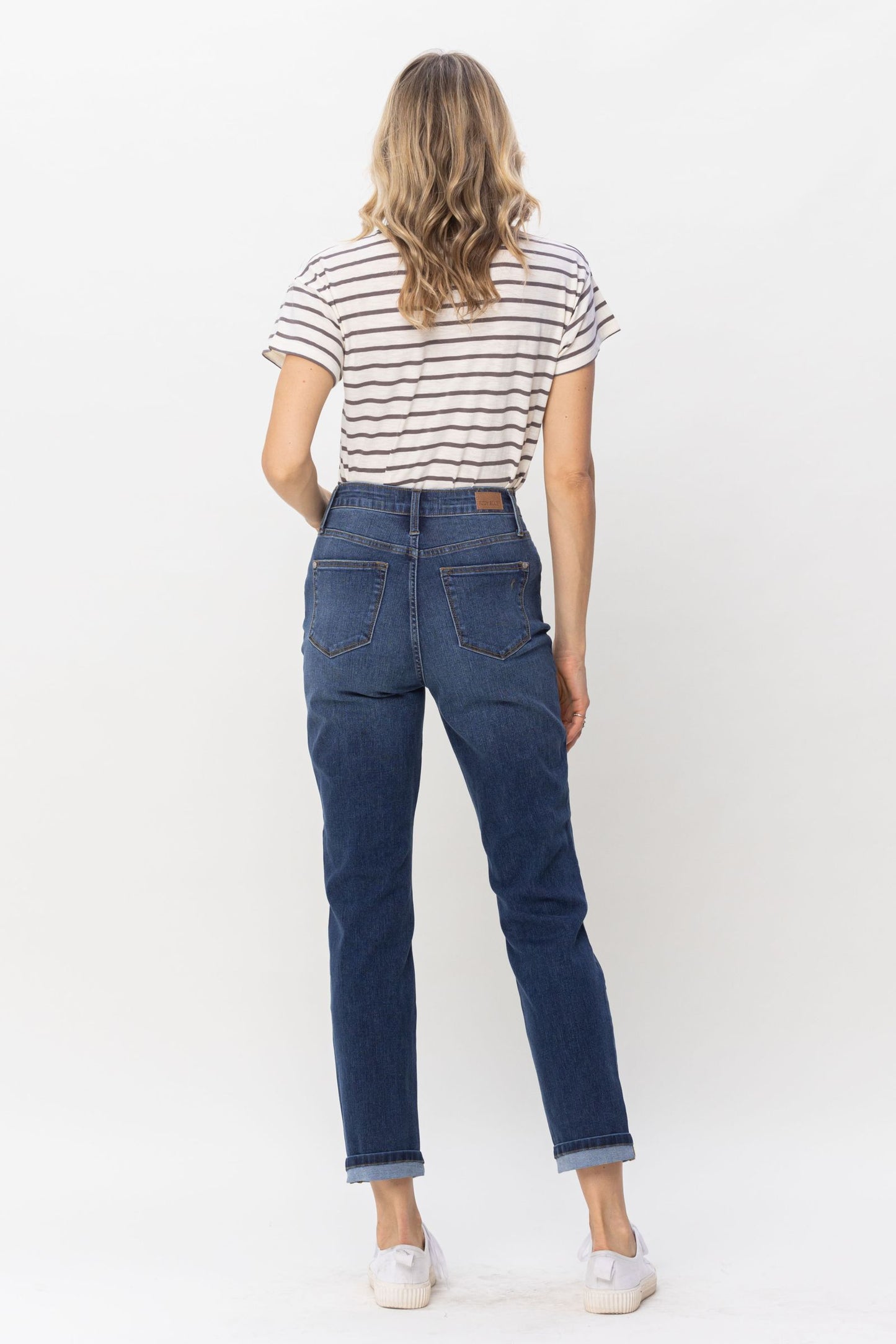 Judy Blue High Waste Sustainable cool Denim Cuffed boyfriend