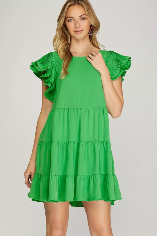 She & Sky Green Dress