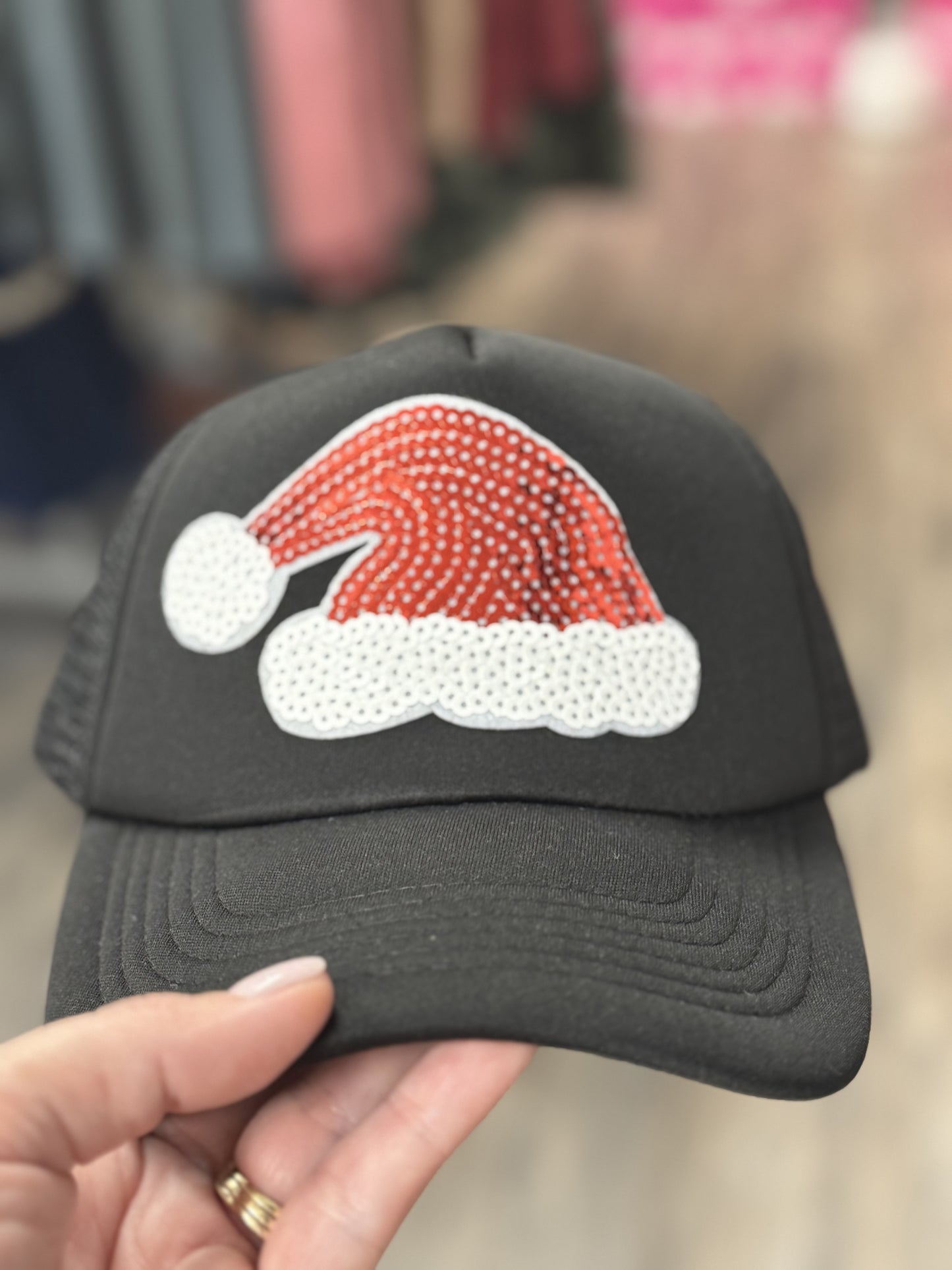 Santa Hat Sparkle Trucker Hat