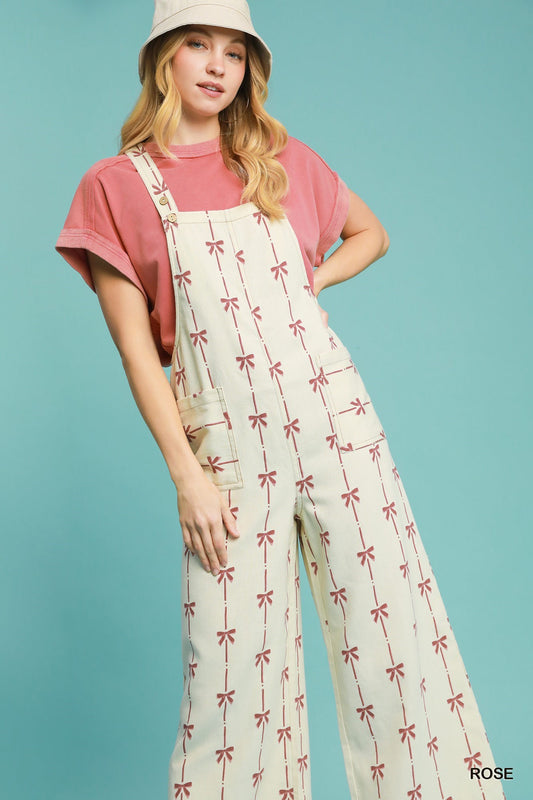 Umgee Pink Bow Overalls
