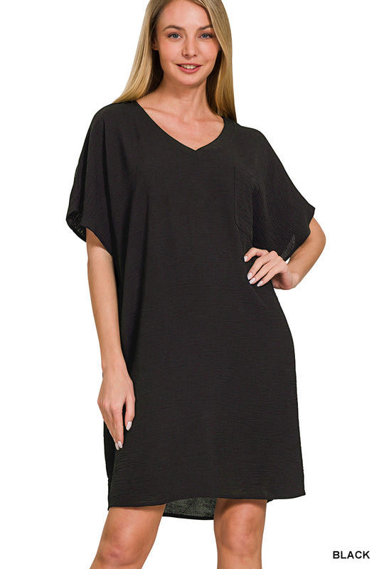 Zenana Black Airflow Dress w/pockets