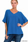Zenana Airflow Dolman Sleeve Royal Blue