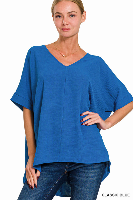 Zenana Airflow Dolman Sleeve Royal Blue