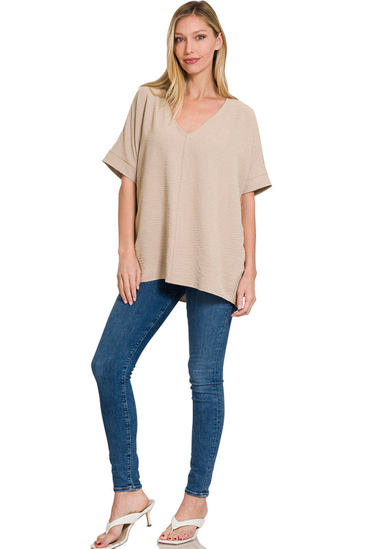 Breezy Ash Mocha Airflow Blouse