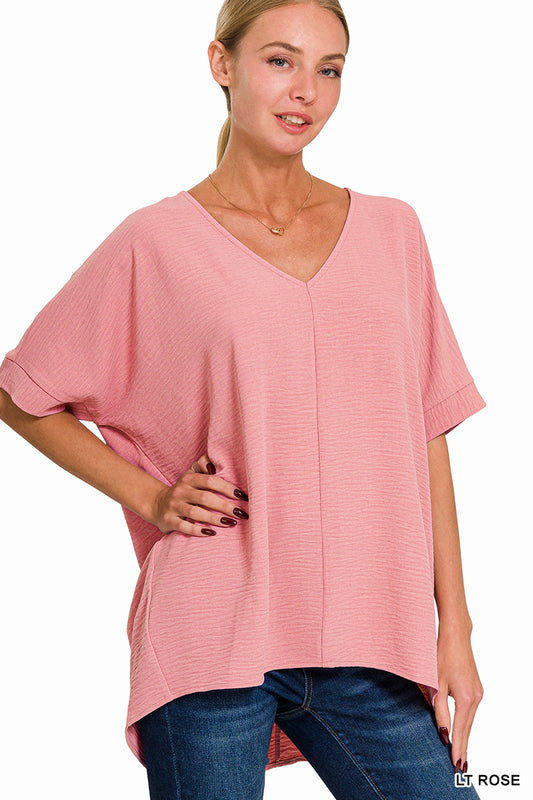 Zenana Airflow Dolman Sleeve Lt Rose