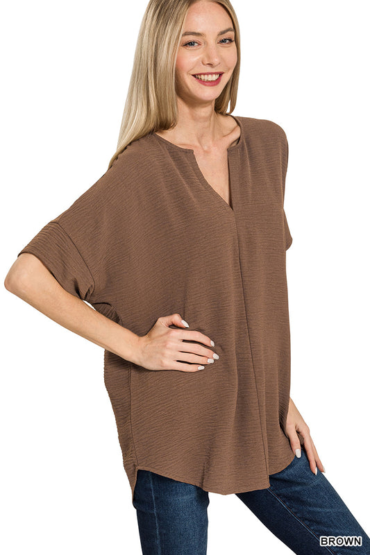 Brown Woven Airflow Blouse