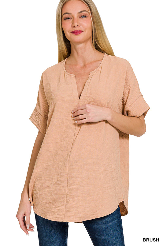 Brushed Woven Airflow Blouse