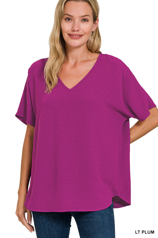 Easy Flowing Plum Airflow Blouse