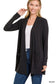 Black Zenana Slouchy pocket open cardigan