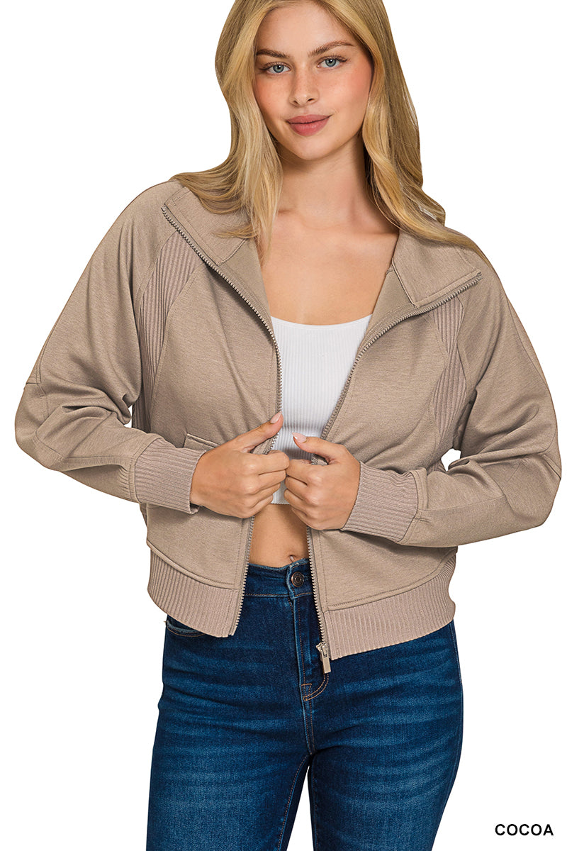 Cocoa Soft scuba full zip jacket