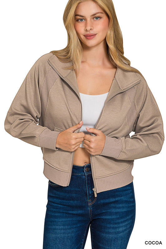 Cocoa Soft scuba full zip jacket