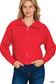 Red Soft scuba full zip jacket