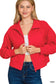 Red Soft scuba full zip jacket