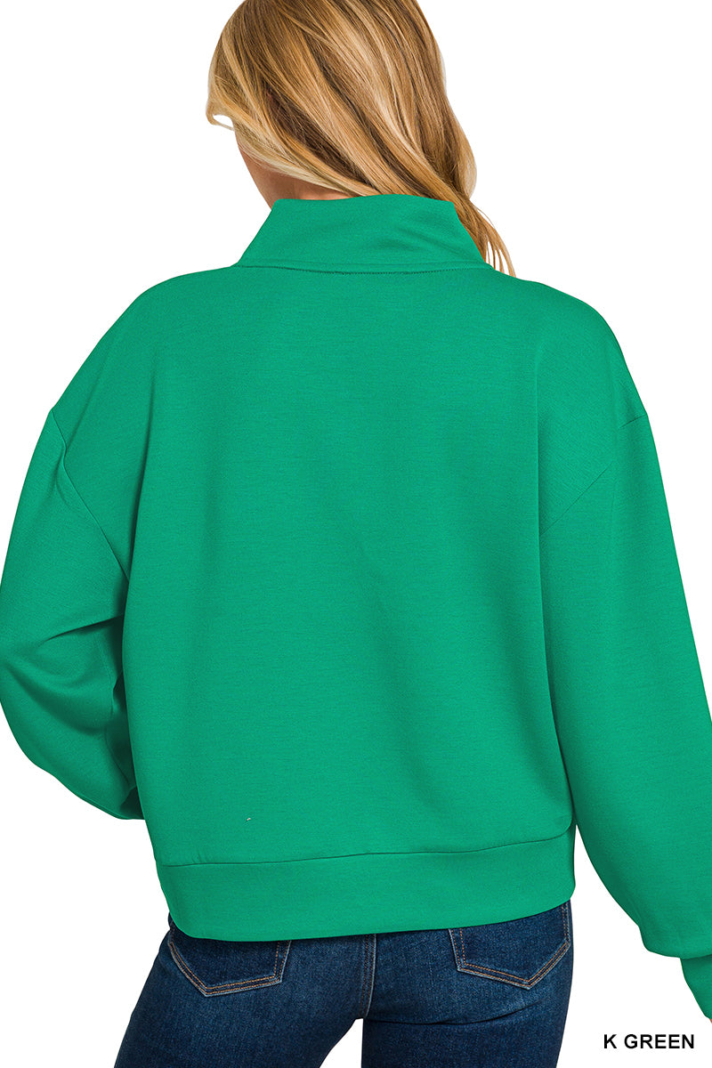 Kelly Green Scuba half zip pullover
