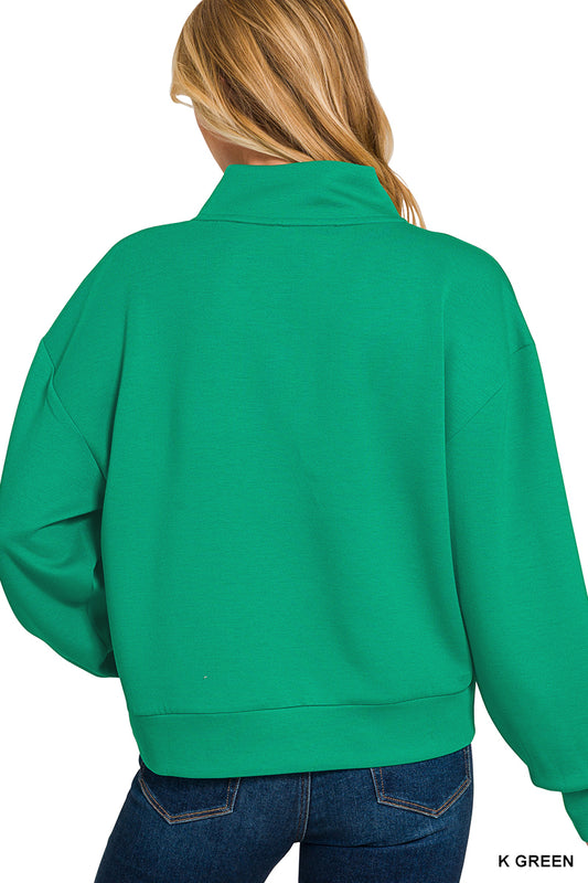 Kelly Green Scuba half zip pullover