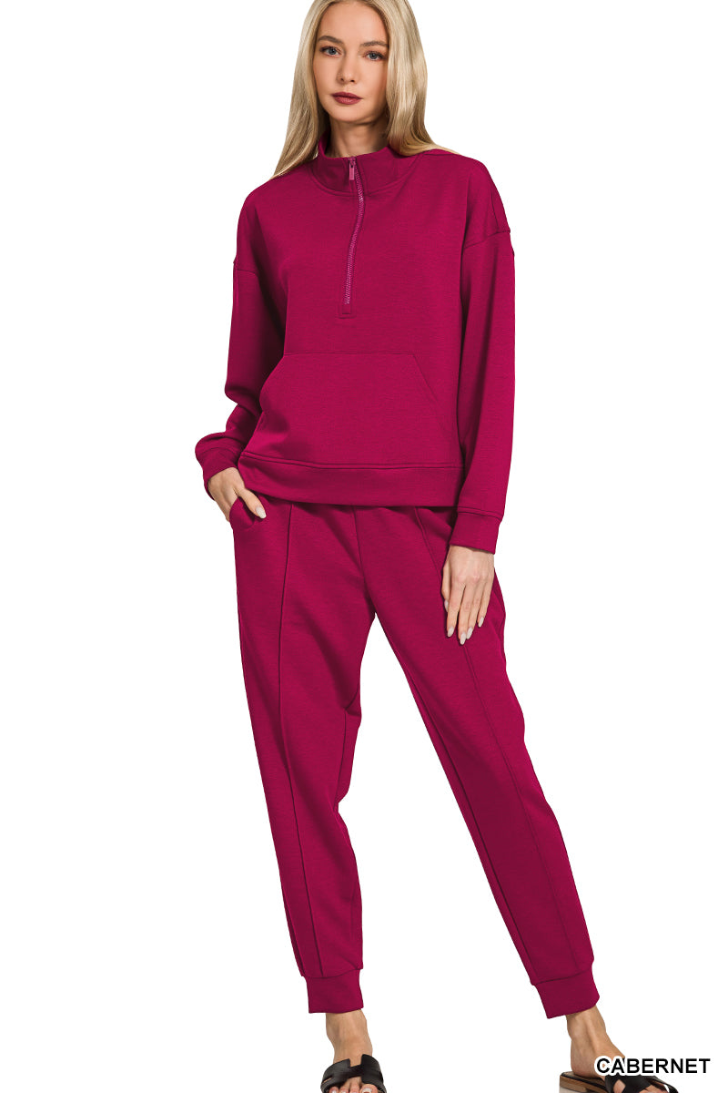 Scuba half zip sweatshirts & joggers set