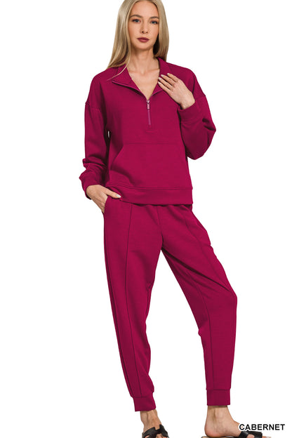 Scuba half zip sweatshirts & joggers set