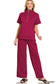 Cabernet Scuba high neck half zip top & pants set