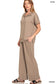 Cocoa Scuba high neck half zip top & pants set