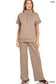 Cocoa Scuba high neck half zip top & pants set