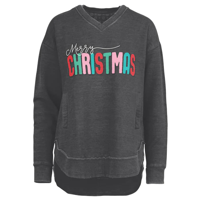 Royce Colorful Merry Christmas Sweatshirt with pockets!