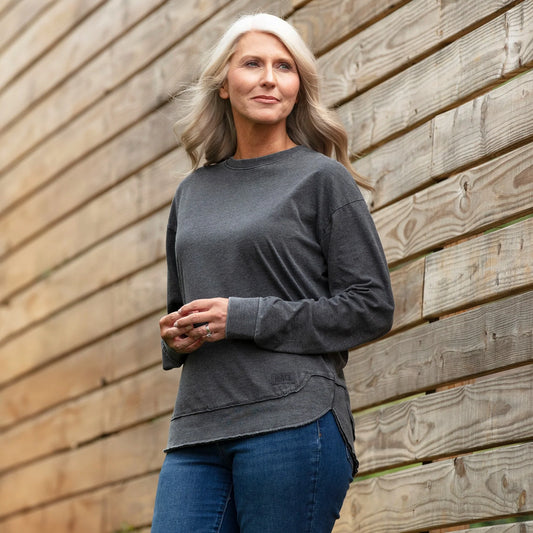 Royce longsleeve poncho top - Black