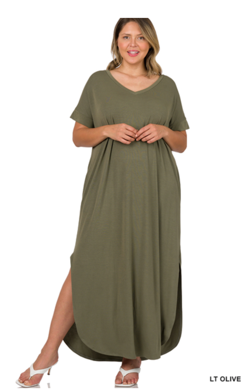 Zenana Plus Olive Dress