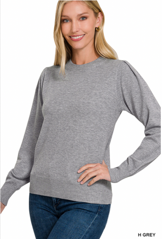 VISCOSE BLOUSON SLEEVE SWEATER