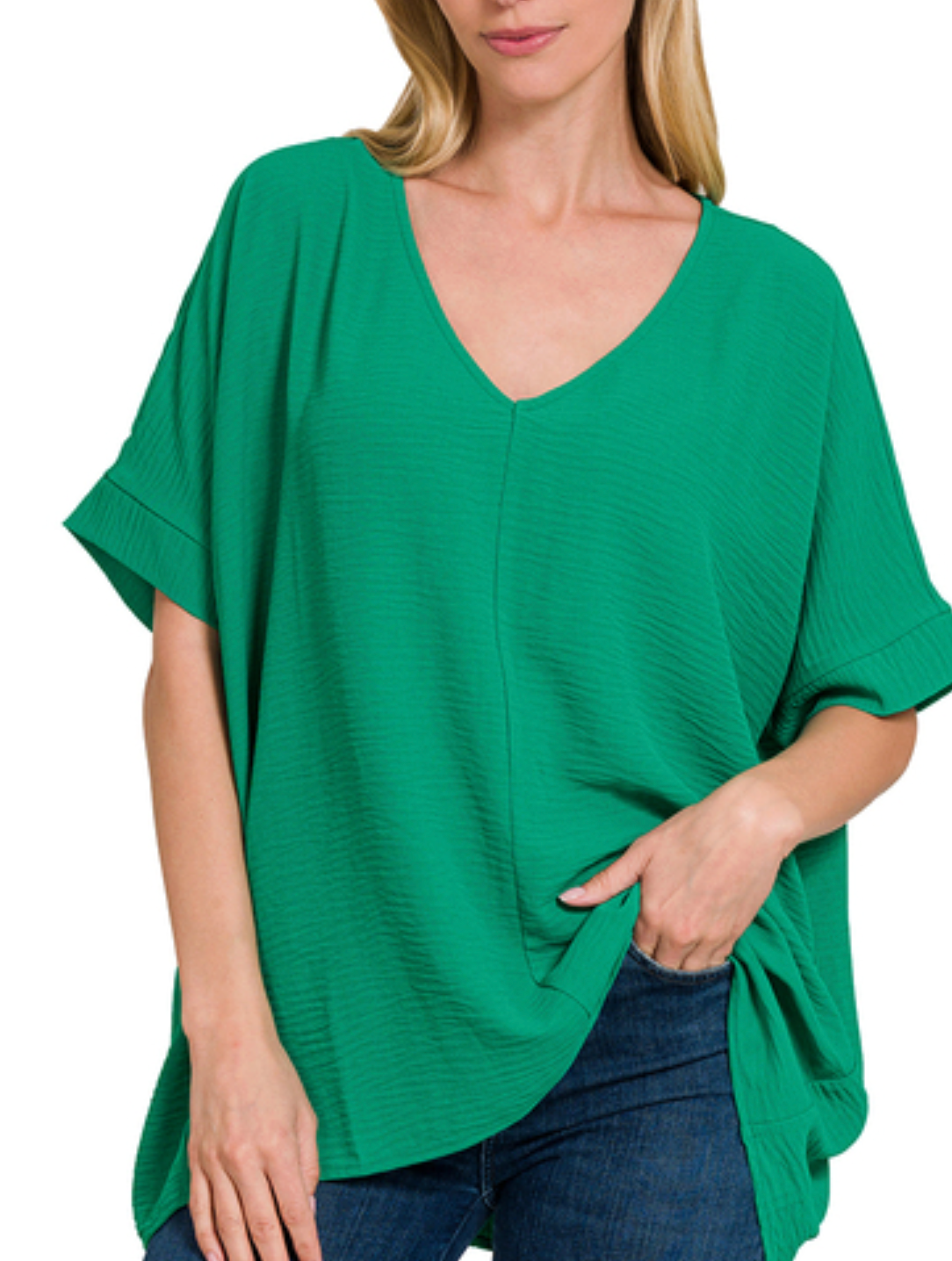 Breezy Kelly Green Airflow Blouse