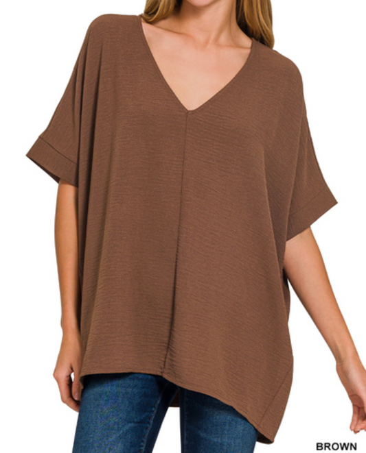 Breezy Brown Airflow Blouse