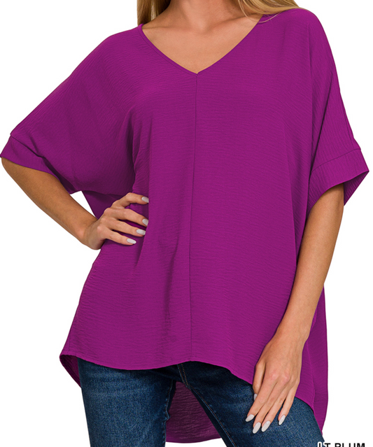 Breezy Light Plum Airflow Blouse