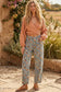 Mineral Washed Floral Denim Barrel Pants: DK DENIM