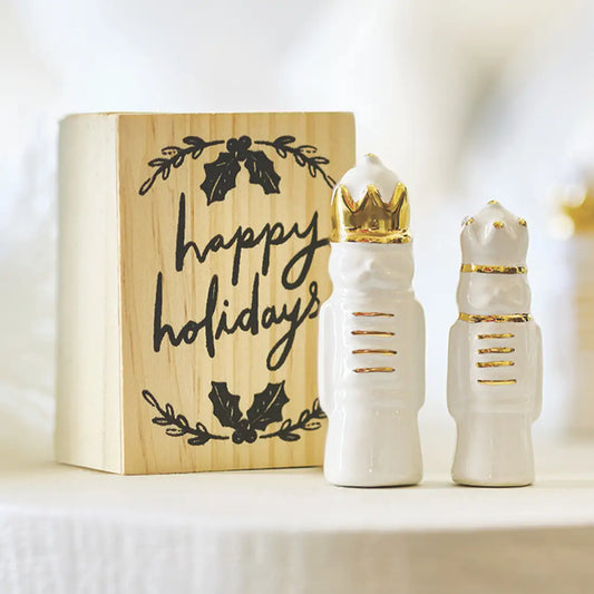 Ceramic Nutcrackers in Wood Box