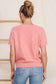 Short Sleeve Diamond Pointelle Top: Coral Rose