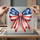 Patriotic Bow DTF Transfer | Ready to Press | Americana DIY Heat Transfer: Universal Color Design / 11inch