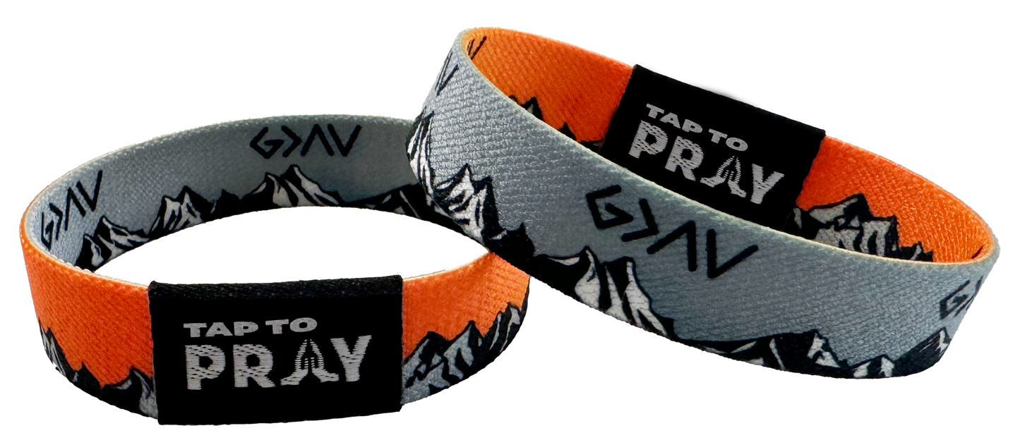 Tap To Pray Wristbands - Tap W/Phone For Daily Verse/Prayer: X-Large / River Rock Camo Class / Sage