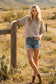 Oversized Lightweight Striped Sweater Top: TAUPE/WHITE
