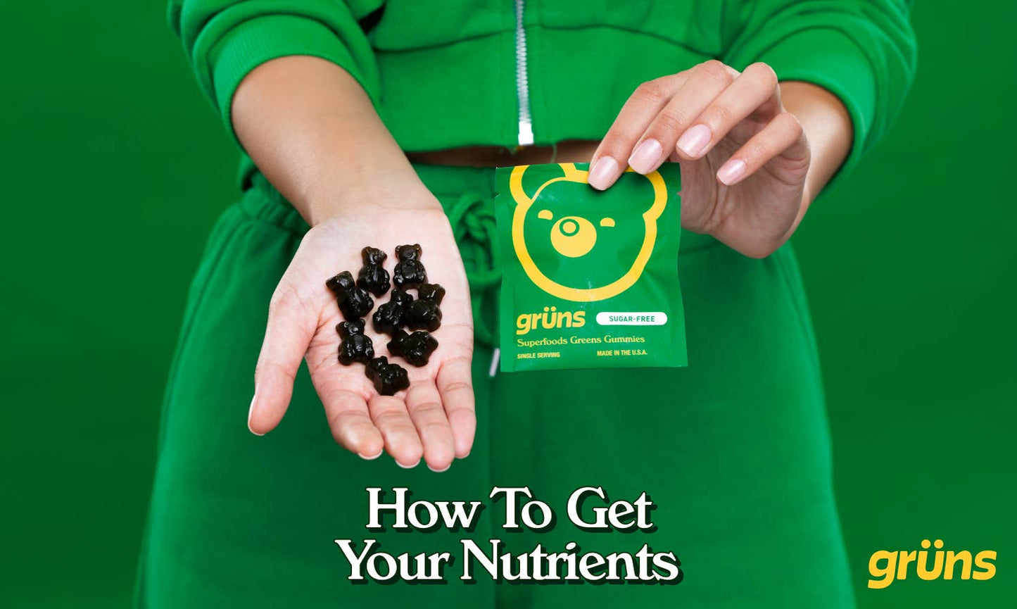 Grüns Adult Sugar Free Superfood Greens Gummies, 30 Servings