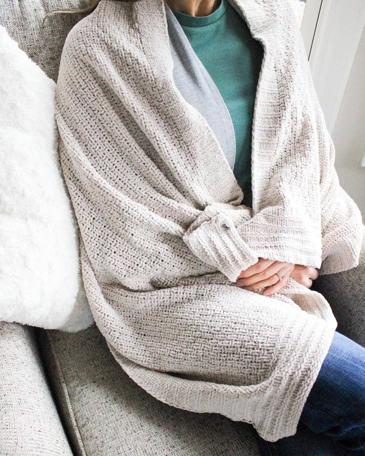 Chenille Emotional Support Prayer Shawl Wrap Throw Blanket 