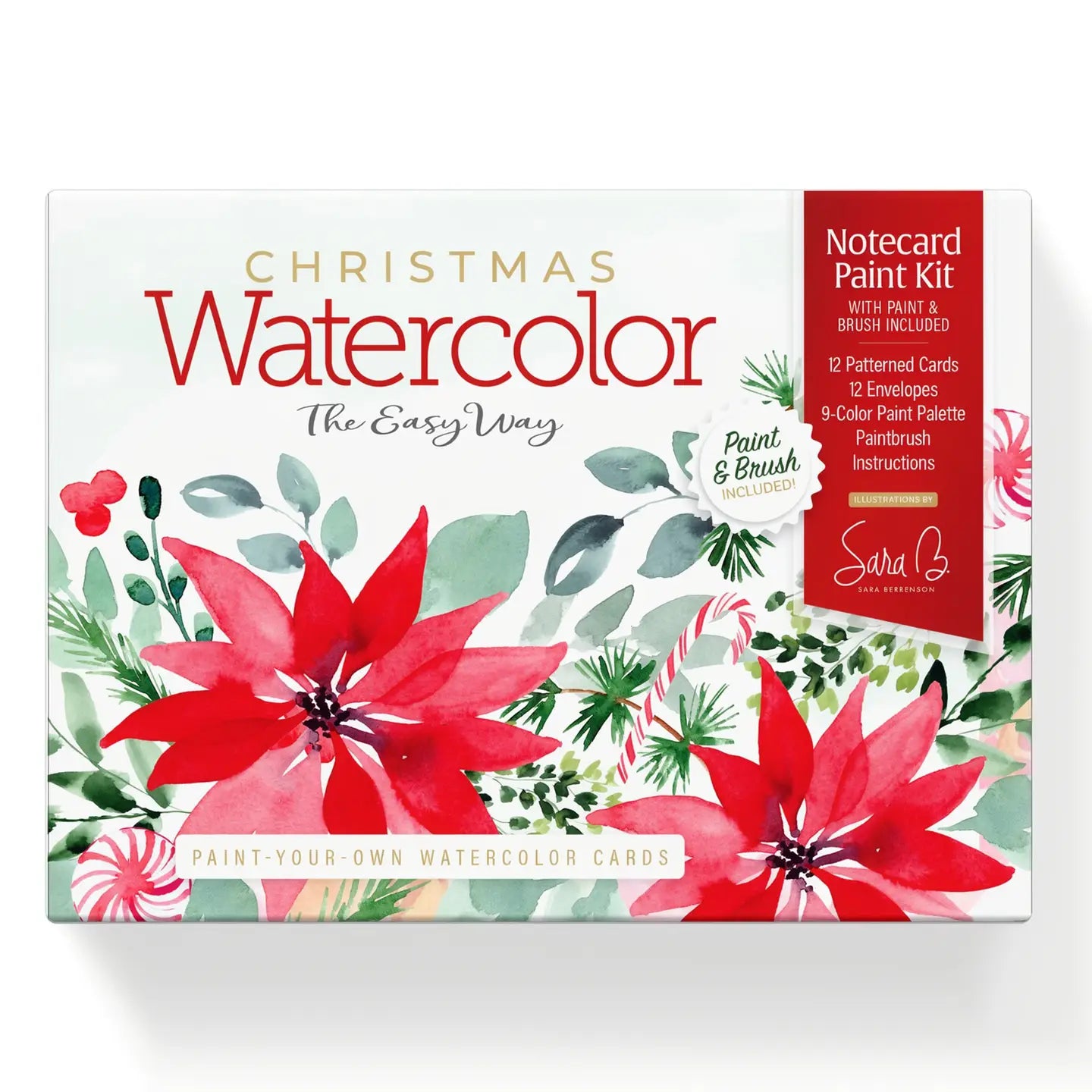 Watercolor the Easy Way Paint-Your-Own Watercolor Cards Christmas: Notecard Paint Kit with Paint and Brush Included (Copy)