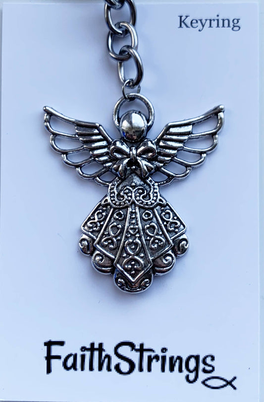 Angel Keyring Keychain Christian Metal Gift Faith Christmas