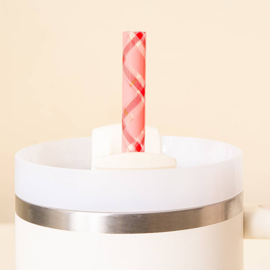 40 oz Tumbler Straw Set-Festive Plaid