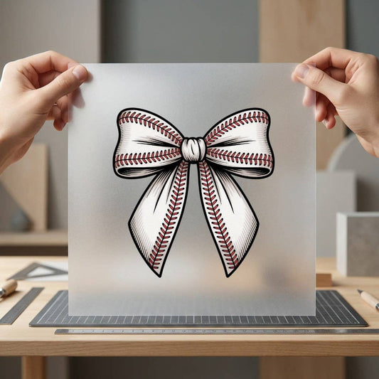 Baseball Bow | DTF Transfer Ready to Press | Sports Fan DIY Heat Transfer: Universal Color Design / 11inch