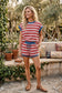 Americana Striped Lounge Set: RED COMBO