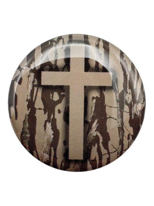 Tap To Pray - Prayer Tag Stickers: Tree Bark Camo + Cross