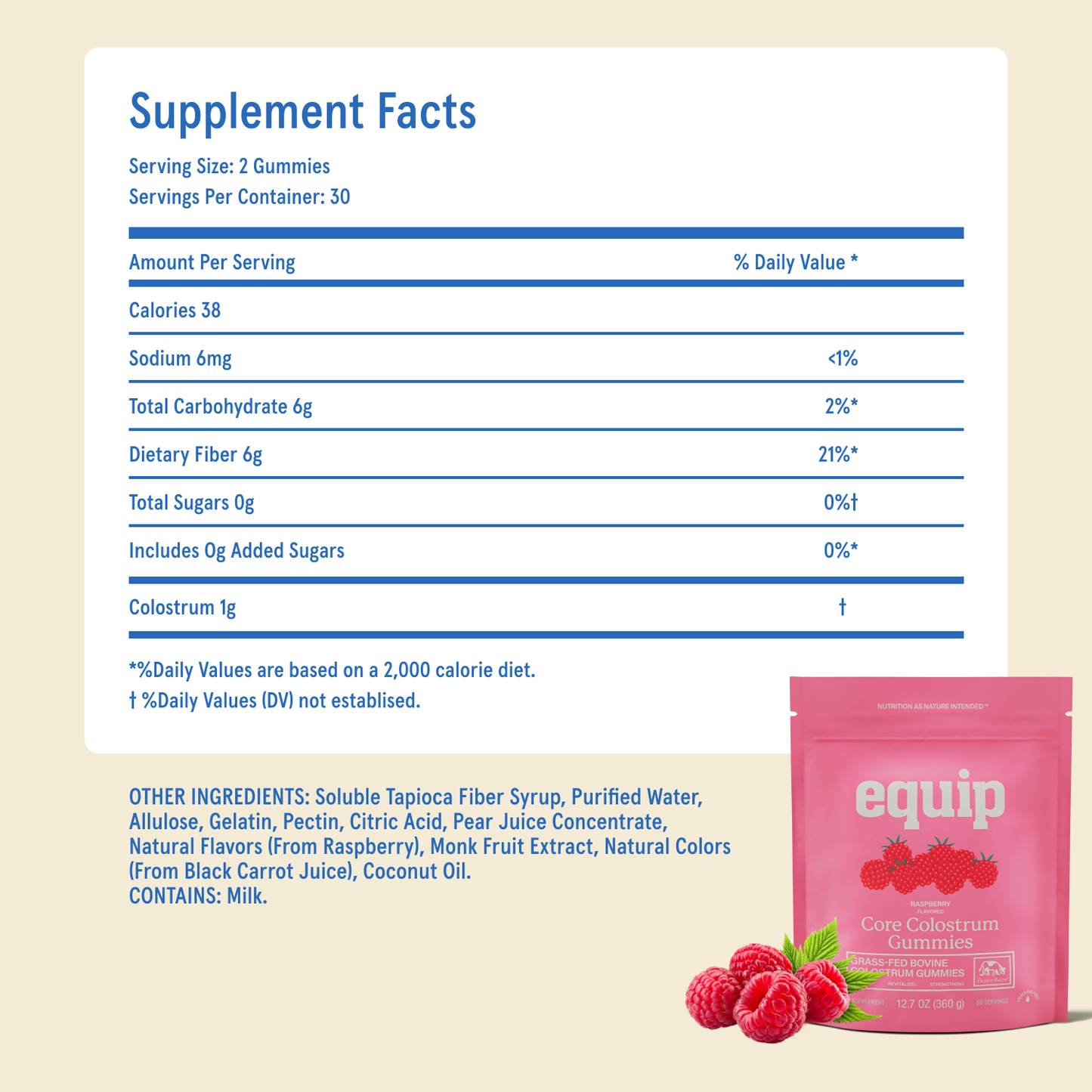 Core Colostrum Gummies: Raspberry