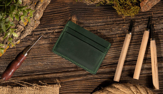 Leather Card Holder Wallet, Handmade Wallet for Men: Brown